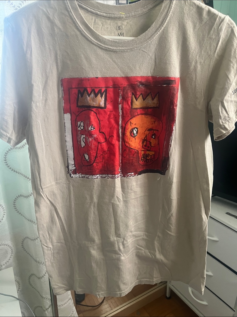 Graphic Short Sleeve Tee with Red & Orange Artwork